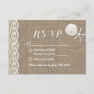 Rustique Starfish & Sand Dollar Plage Mariage RSVP