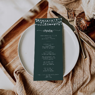 Rustique String Lights Green Dinner Menu