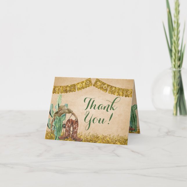 Rustique Sud-Ouest Cowboy Anniversaire Carte pliée (Devant)