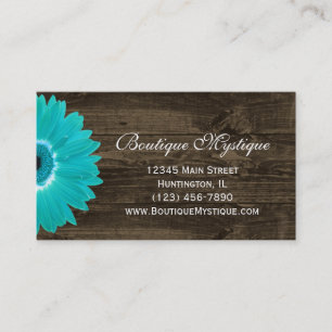 Rustique Turquoise Gerber Daisy Cartes de visite