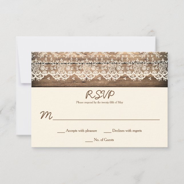 Rustique Vintage dentelle grange bois RSVP (Devant)