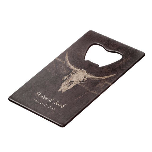 Rustique Western Bull Skull Mariage Pays Texture (Devant Angle)