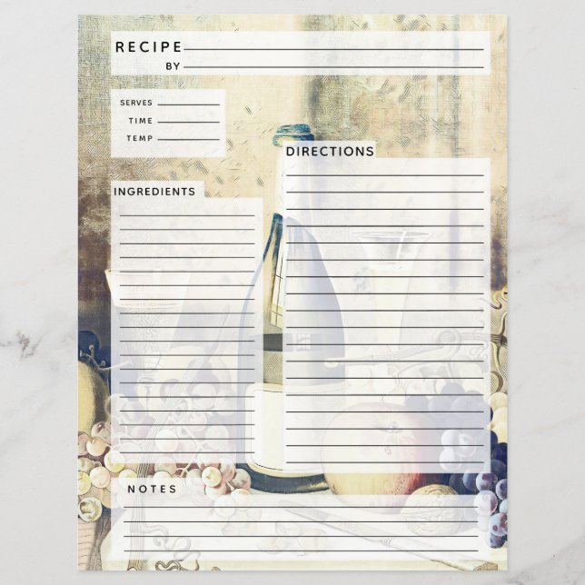 Rustlic Italian Recipe Insert (Front)