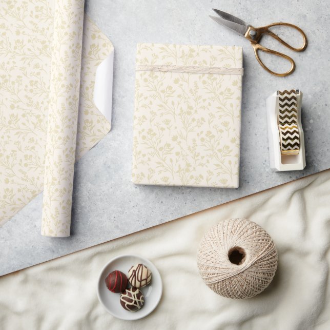 Rustling Blooms Golden Wheat - Neutral Wrapping Paper (Crafts)