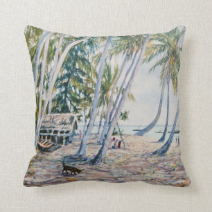 Rustling Palms Zanzibar 2002 Throw Pillow