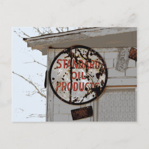 Rusty Advertising Sign on Route 66 Postcard