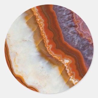 Rusty Amethyst Agate Classic Round Sticker