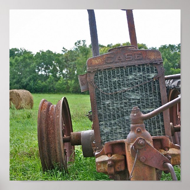 Rusty Antique Case Tractor Poster (Front)