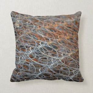 rusty bed springs steampunk industrial throw pillow