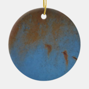 Rusty Blue background Ceramic Ornament