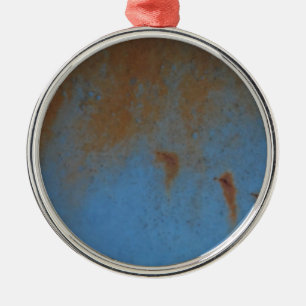 Rusty Blue background Metal Ornament