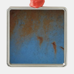 Rusty Blue background Metal Ornament
