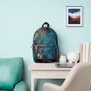 Rusty Blue Cloud Nebula Printed Backpack