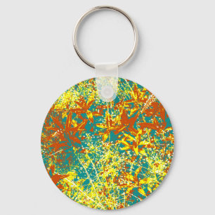 rusty brown leaves keychain