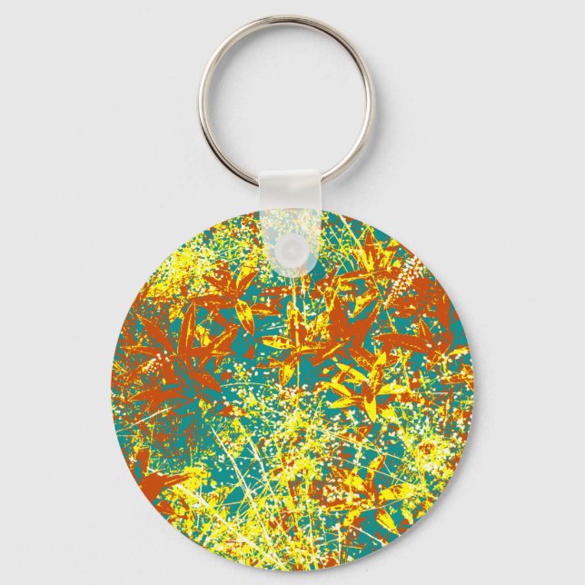 rusty brown leaves keychain (Front)