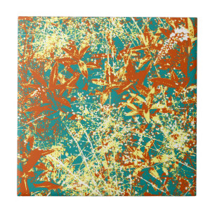 rusty brown leaves tile