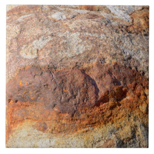 Rusty Bumpy Marbled Rock Photo Ceramic Tile