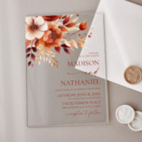 Rusty Burgundy Brown Floral Flower Garden Wedding