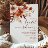 Rusty Burgundy Brown Floral Flowers Bridal Shower