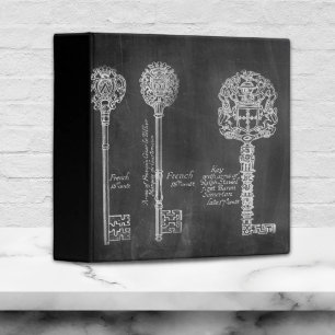 Rusty Chalkboard Victorian steampunk skeleton keys Binder