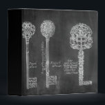 Rusty Chalkboard Victorian steampunk skeleton keys Binder<br><div class="desc">Rusty Chalkboard Victorian steampunk skeleton keys 
accessories for steampunk fashion. Black and white  Chalkboard art makes it perfect french country style home accessories. Black white skeleton keys favours for any occasion. Cool housewarming gifts for new home owners and gothic housewarming party favours.</div>