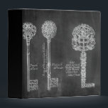 Rusty Chalkboard Victorian steampunk skeleton keys Binder<br><div class="desc">Rusty Chalkboard Victorian steampunk skeleton keys 
accessories for steampunk fashion. Black and white  Chalkboard art makes it perfect french country style home accessories. Black white skeleton keys favours for any occasion. Cool housewarming gifts for new home owners and gothic housewarming party favours.</div>