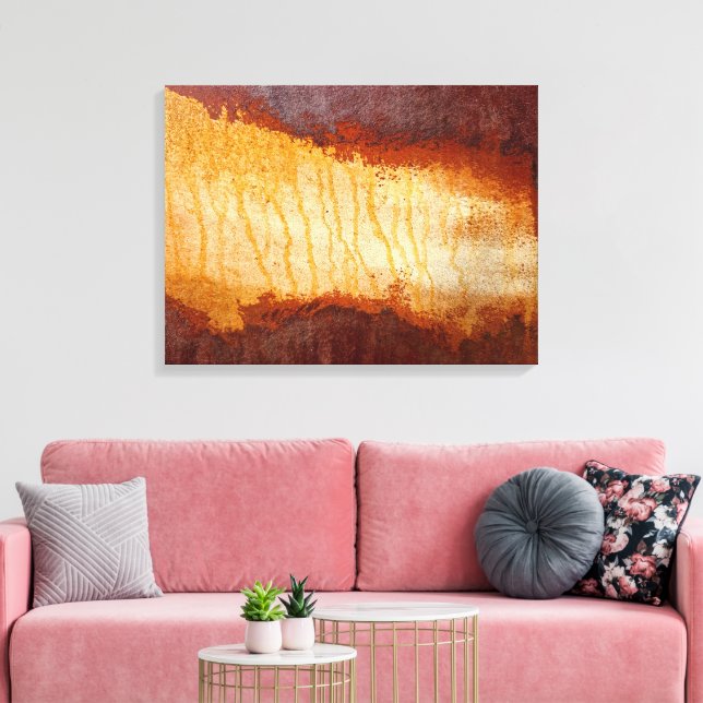 Rusty Corroded Metal Abstract Design Canvas Print (Insitu(LivingRoom))