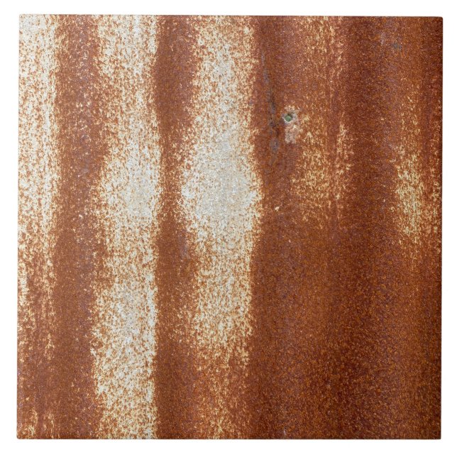 Rusty Corrugated Metal Industrial Sheet Iron Tile (Front)