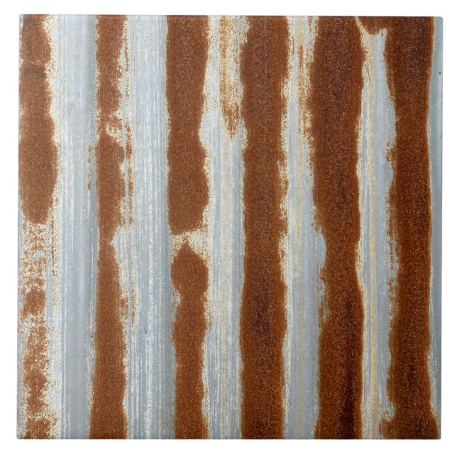 Rusty Corrugated Metal Industrial Sheet Iron Tile (Front)