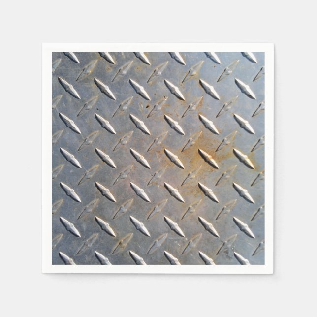Rusty Diamond Plate Steel Napkin (Front)