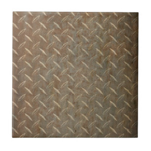 Rusty Diamond Plate Tile