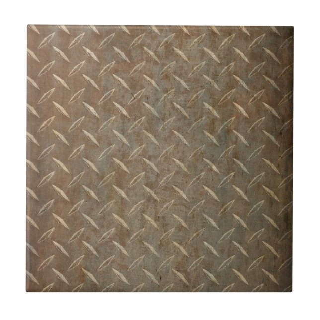 Rusty Diamond Plate Tile (Front)