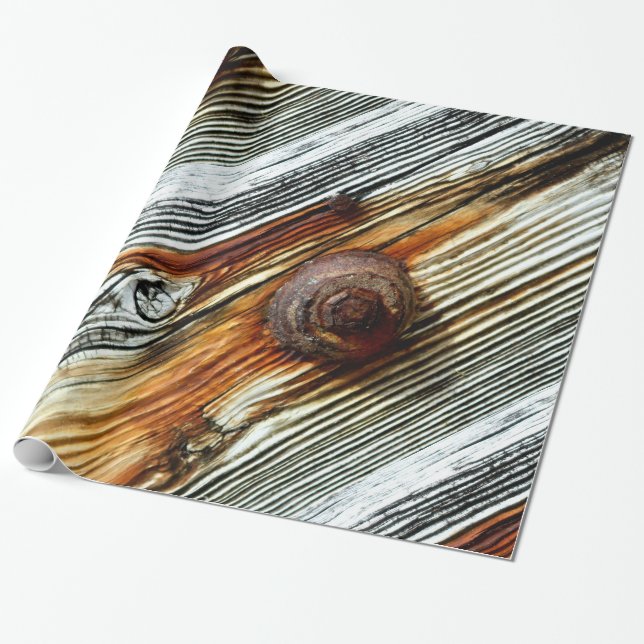 rusty driftwood dock boards wrapping paper (Unrolled)