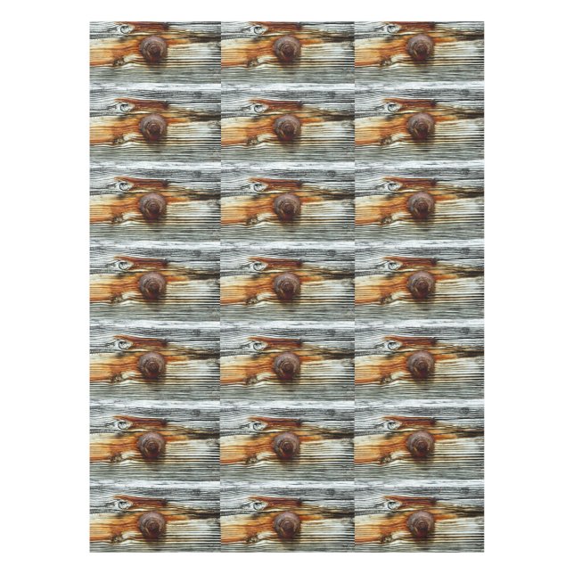rusty driftwood grey boards tablecloth (Front)