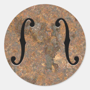 Rusty F-Holes Classic Round Sticker
