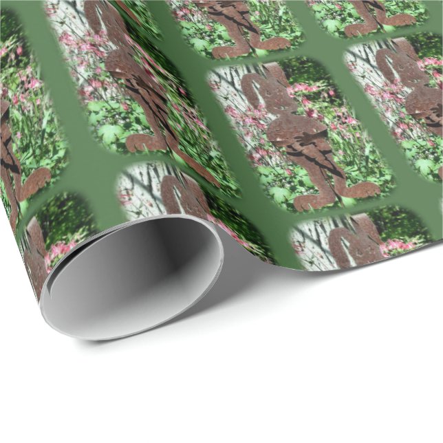 Rusty Flower Garden Rabbit Floral Nature    Wrapping Paper (Roll Corner)