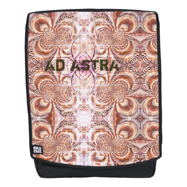 Rusty Fractal Ad Astra Science Fiction Backpack (Front)