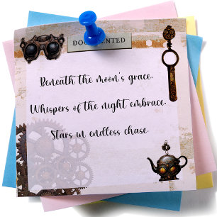 Rusty Gears Steampunk Mechanical 3"x3" Post-it Notes