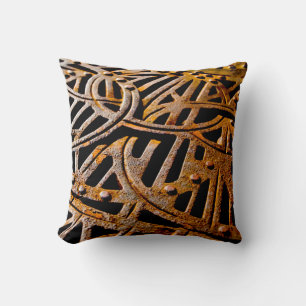 Rusty Grate Throw Pillow