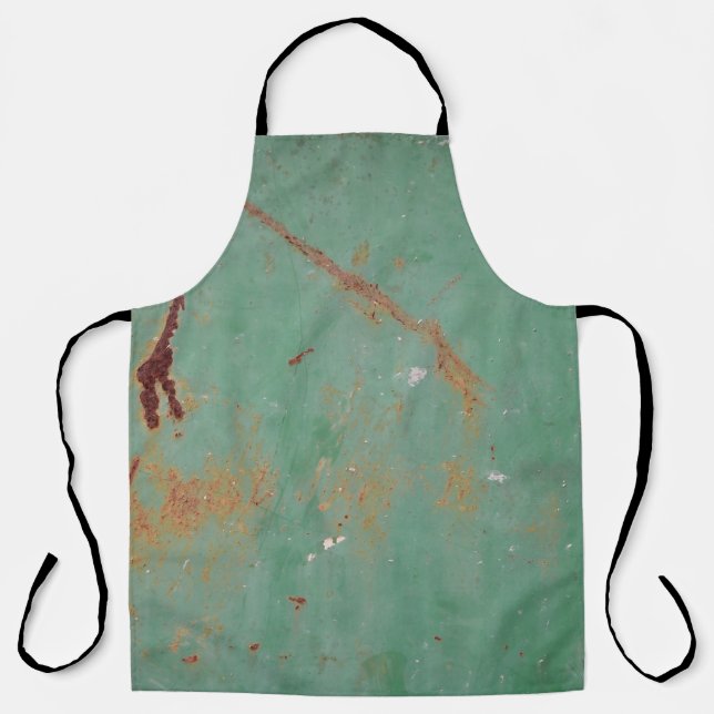 Rusty green weathered textured metal urban panel t apron (Front)