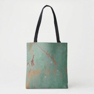 Rusty green weathered textured metal urban panel t tote bag