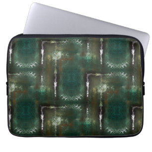 Rusty greenish flowery marked by occluded pipes th laptop sleeve