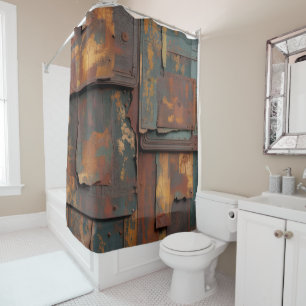 Rusty Grunge Metal Shower Curtain