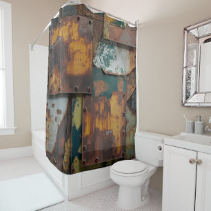 Rusty Grunge Metal Shower Curtain
