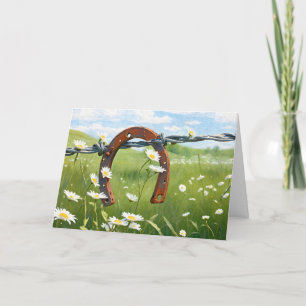 Rusty Horseshoe For Birthday Card