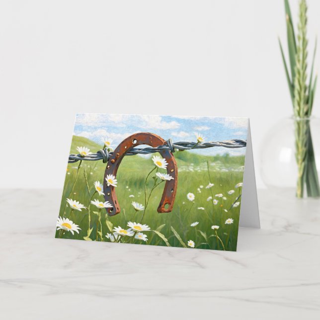 Rusty Horseshoe For Birthday Card (Front)