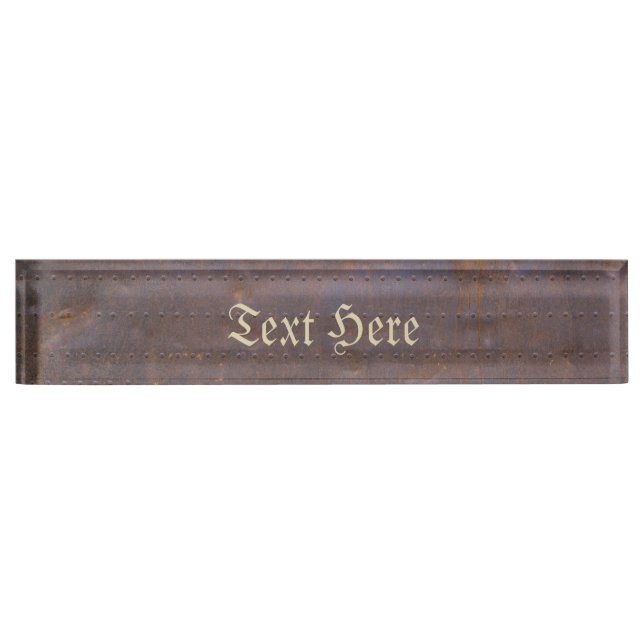Rusty Iron Texture Background Nameplate (Front)