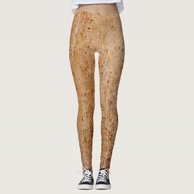 Rusty iron wall, texture detail. leggings (Front)