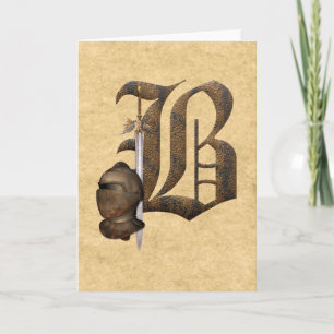 Rusty Knights Initial B Note Card