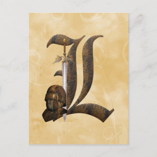 Rusty Knights Initial L Postcard